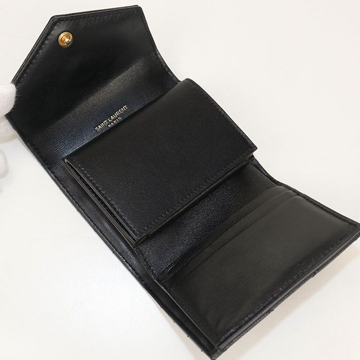 Saint Laurent Multifold Wallet Monogram Trifold Leather