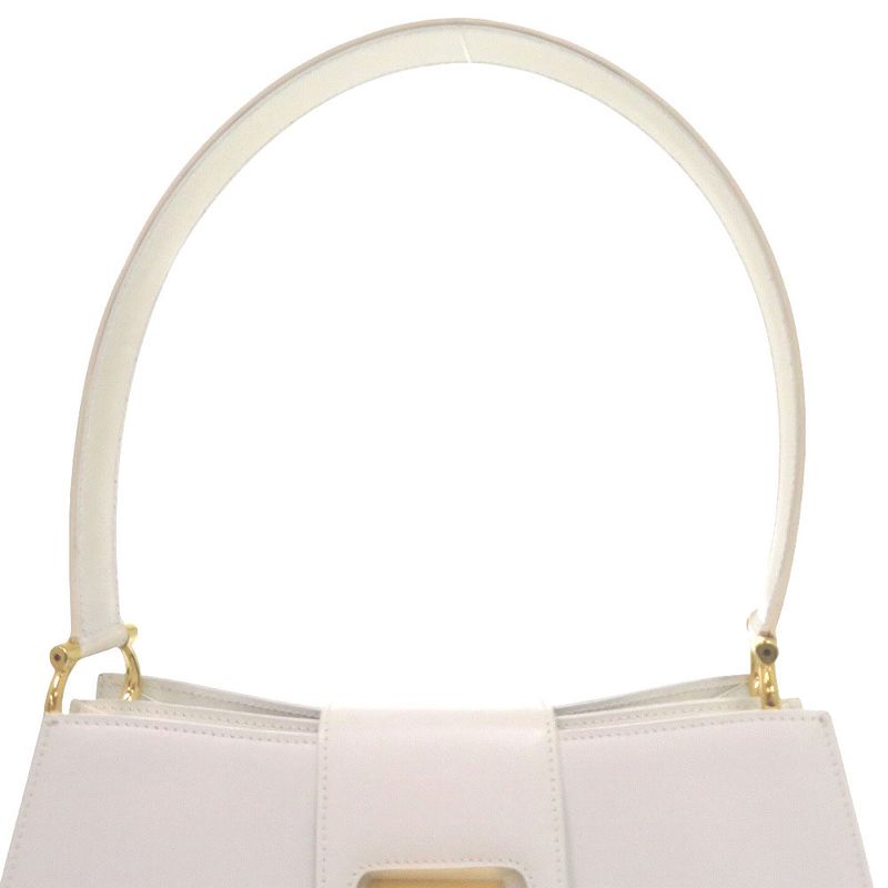 Celine 1 Vintage Gold Leather White One Shoulder Bag
