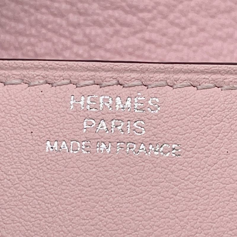 Hermes Coin Case Glenan Compact Wallet Rose Sakura Silver Swift