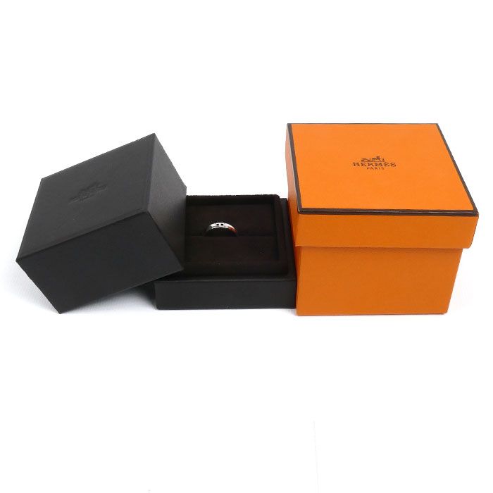 Hermes 18K White Gold Hera Cles Ring 55