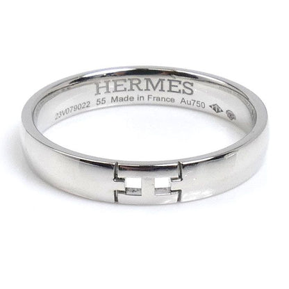 Hermes 18K White Gold Hera Cles Ring 55