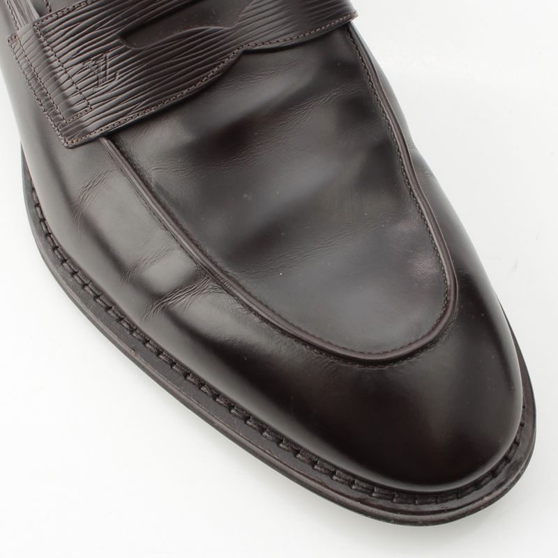 Louis Vuitton Epi Shoes LV Logo Loafers Brown 8.5 M