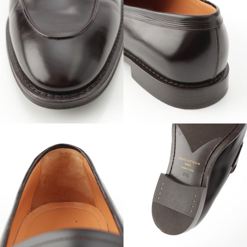 Louis Vuitton Epi Shoes LV Logo Loafers Brown 8.5 M