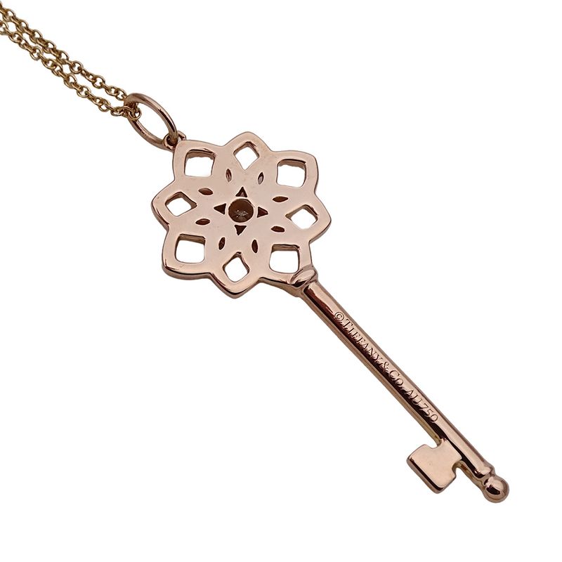 Tiffany & Co Necklace Diamond Woven Key Pink