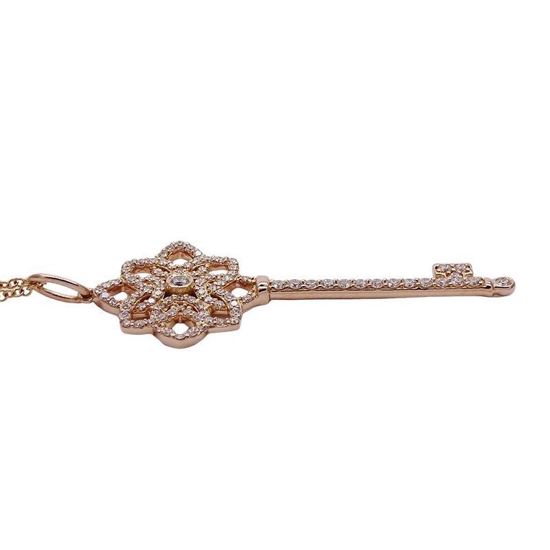 Tiffany & Co Necklace Diamond Woven Key Pink