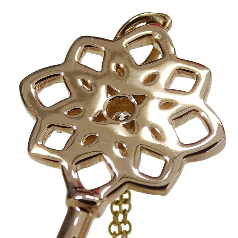 Tiffany & Co Necklace Diamond Woven Key Pink