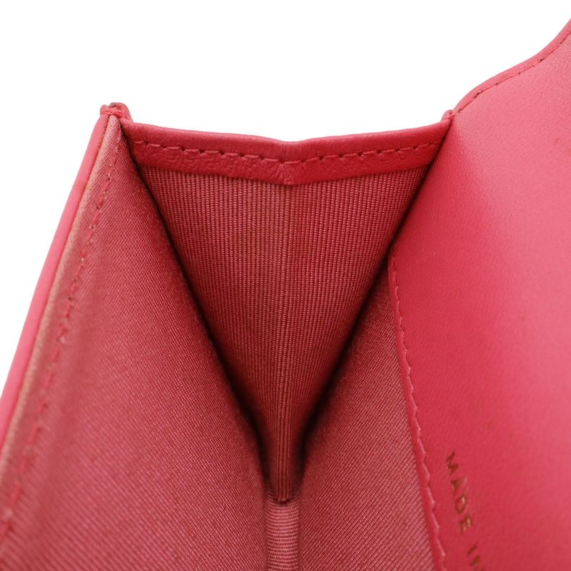 Chanel Quilted CC Logo Business Card Holder Card Case Lambskin Leather Pink