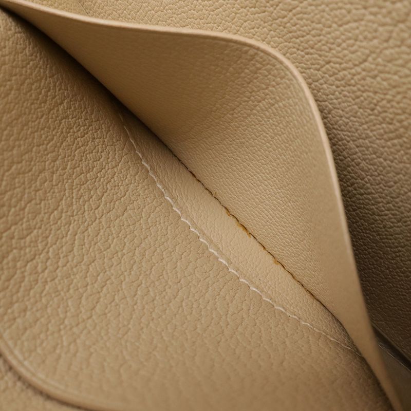 Hermes Remix Card Case L-shape Zipper Strap Leather Beige Silver