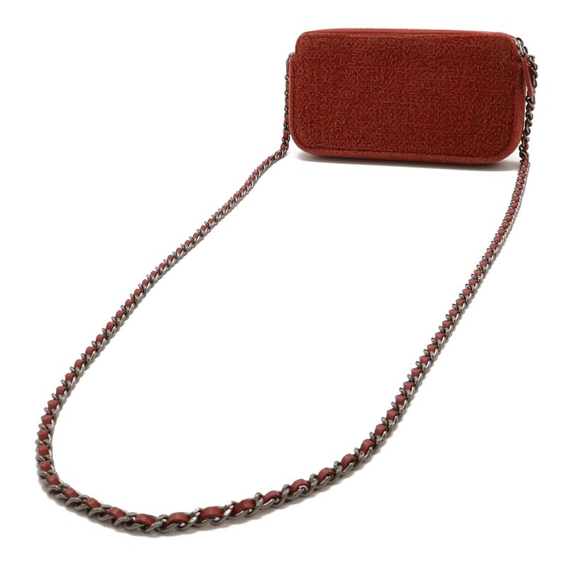 Chanel de Ville Chain Wallet Long Wallet 2-Way Shoulder Bag Pochette Clutch Velour