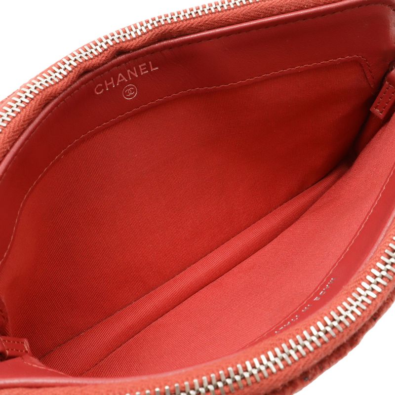 Chanel de Ville Chain Wallet Long Wallet 2-Way Shoulder Bag Pochette Clutch Velour