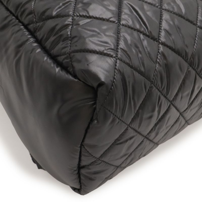 Chanel Coco Cocoon Backpack Quilted Nylon Leather Black