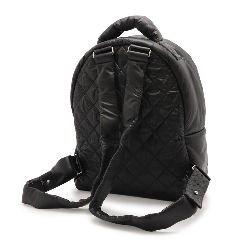 Chanel Coco Cocoon Backpack Quilted Nylon Leather Black