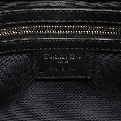 Dior Christian New Rock Cannage Chain Shoulder Bag Leather Black Silver
