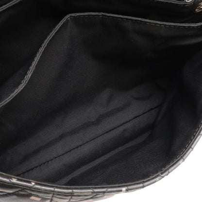 Dior Christian New Rock Cannage Chain Shoulder Bag Leather Black Silver