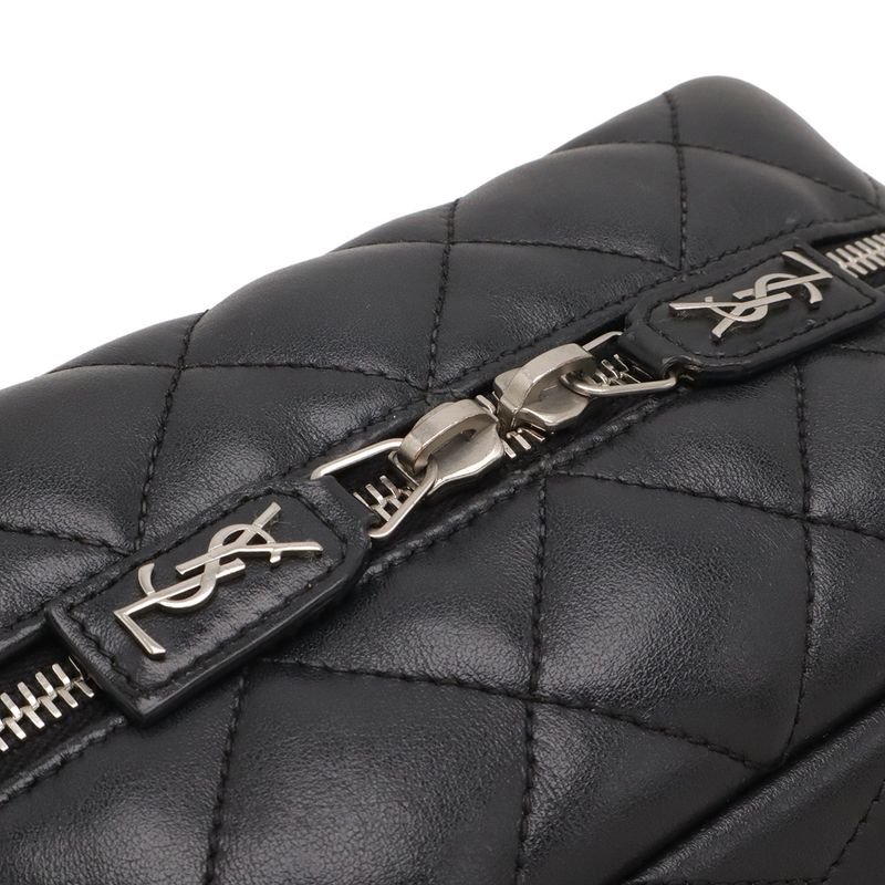 Saint Laurent Paris YSL Monogram Lou Chain Shoulder Bag Quilting Leather