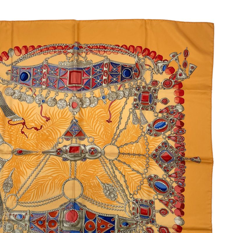 Hermes Silk Scarf Terres Precieuses Precious Places Orange Box