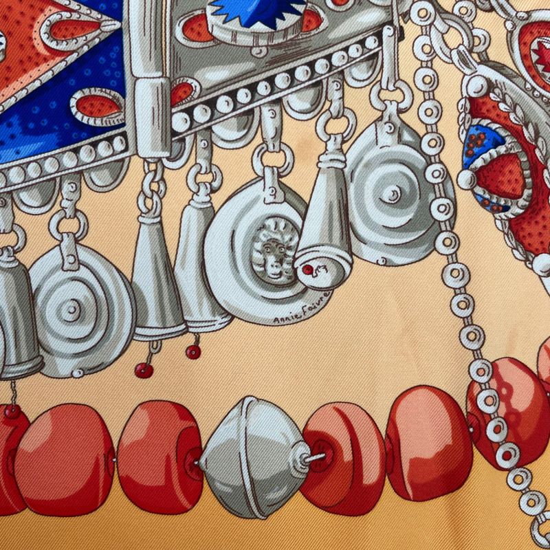 Hermes Silk Scarf Terres Precieuses Precious Places Orange Box