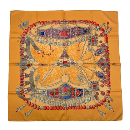 Hermes Silk Scarf Terres Precieuses Precious Places Orange Box