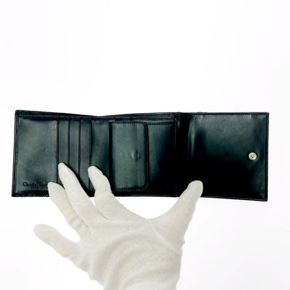Dior Christian Leather Canvas Trotter Trifold Wallet