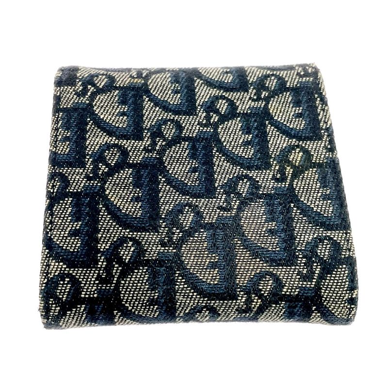 Dior Christian Leather Canvas Trotter Trifold Wallet