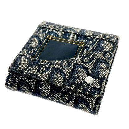 Dior Christian Leather Canvas Trotter Trifold Wallet