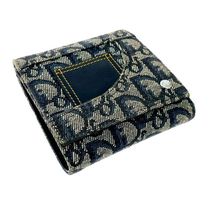 Dior Christian Leather Canvas Trotter Trifold Wallet