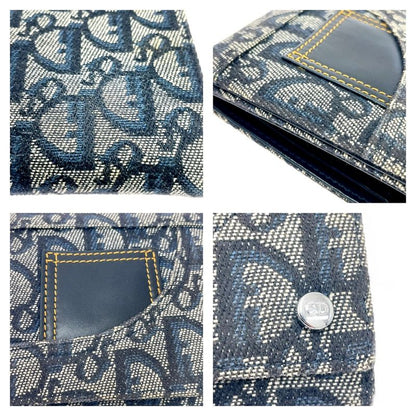 Dior Christian Leather Canvas Trotter Trifold Wallet