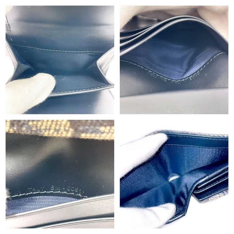 Dior Christian Leather Canvas Trotter Trifold Wallet