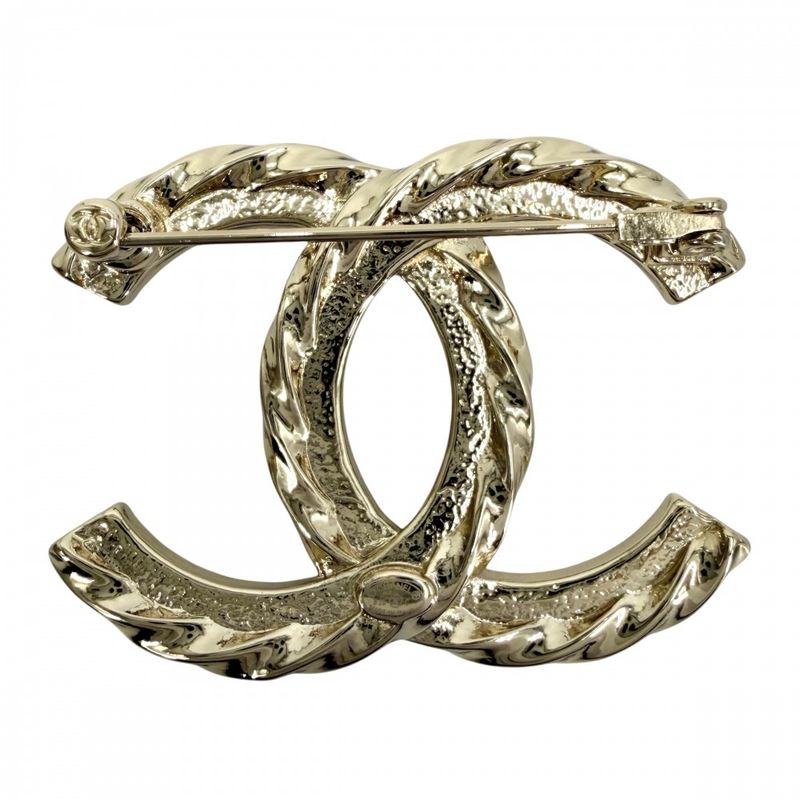 Chanel Brooch CC Logo Rhinestone Gold