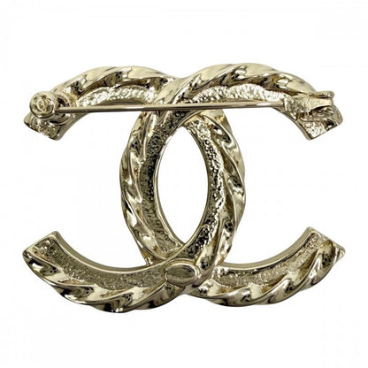 Chanel Brooch CC Logo Rhinestone Gold