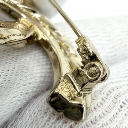 Chanel Brooch CC Logo Rhinestone Gold