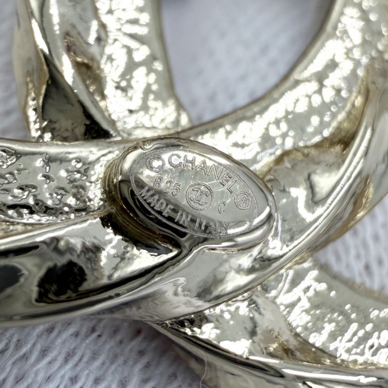 Chanel Brooch CC Logo Rhinestone Gold