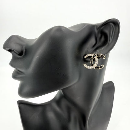 Chanel Earrings Chain CC Logo 25 Rhinestone