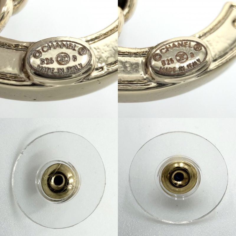 Chanel Earrings Chain CC Logo 25 Rhinestone
