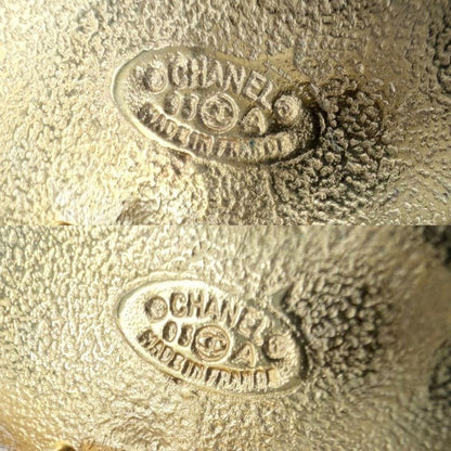 Chanel Earrings Round Vintage CC Logo Magma