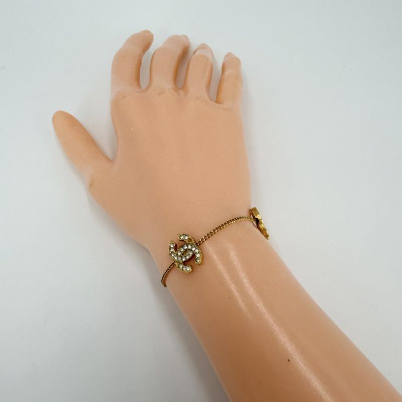 Chanel Bracelet Triple CC Logo Coco Gold