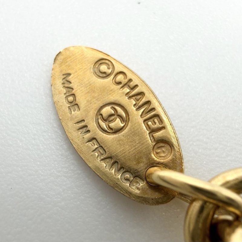 Chanel Necklace CC Logo Coco Chain Vintage Round Coin Motif Medal