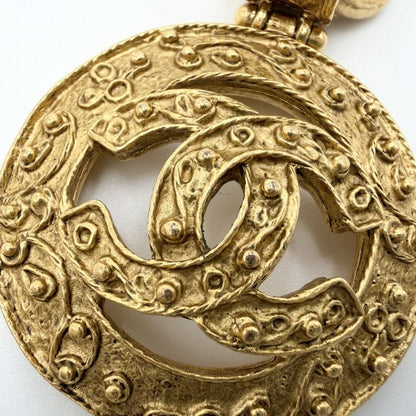 Chanel Necklace Long Necklace Round CC Logo Vintage Pendant Accessorie