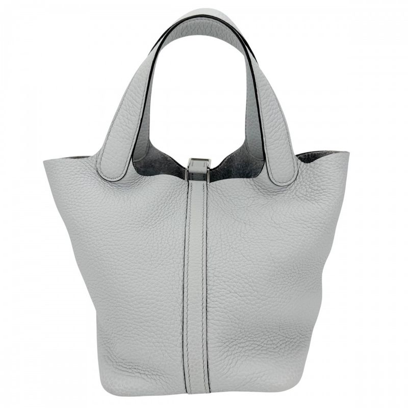 Hermes Handbag Picotin Lock PM Twill Light Blue