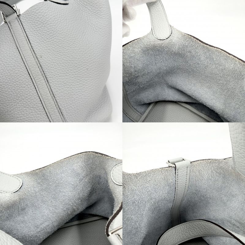 Hermes Handbag Picotin Lock PM Twill Light Blue