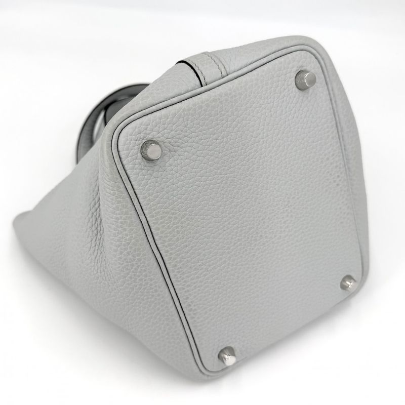 Hermes Handbag Picotin Lock PM Twill Light Blue