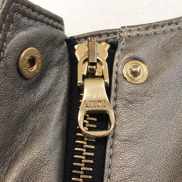 Loewe Leather Jacket Gray 38