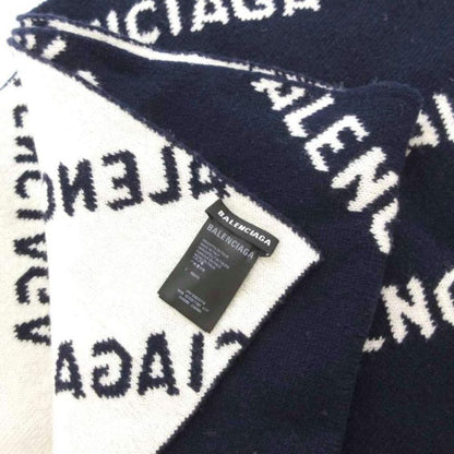 Balenciaga Allover Logo Scarf Allover Logo Knit Scarf Jacquard All Over