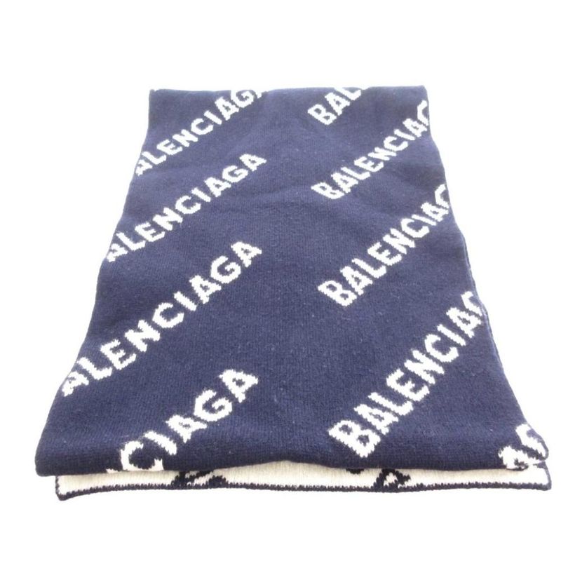 Balenciaga Allover Logo Scarf Allover Logo Knit Scarf Jacquard All Over