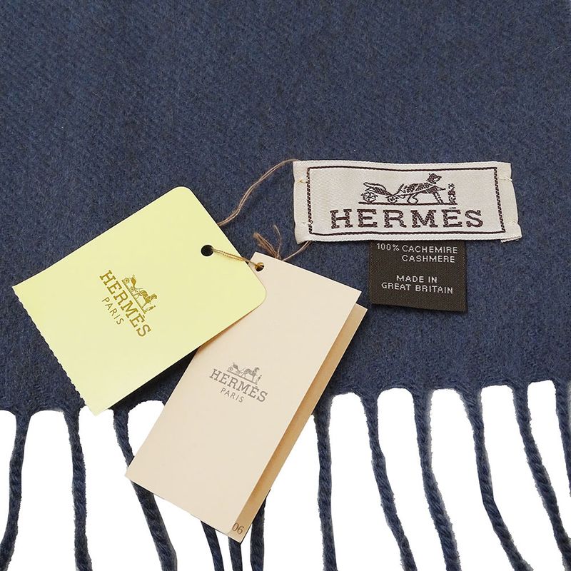 Hermes Muffler Shawl Cashmere Charcoal Cold Protection Scarf