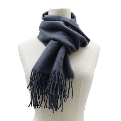 Hermes Muffler Shawl Cashmere Charcoal Cold Protection Scarf