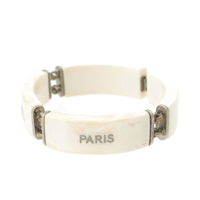 Chanel Plastic Logo Bracelet White