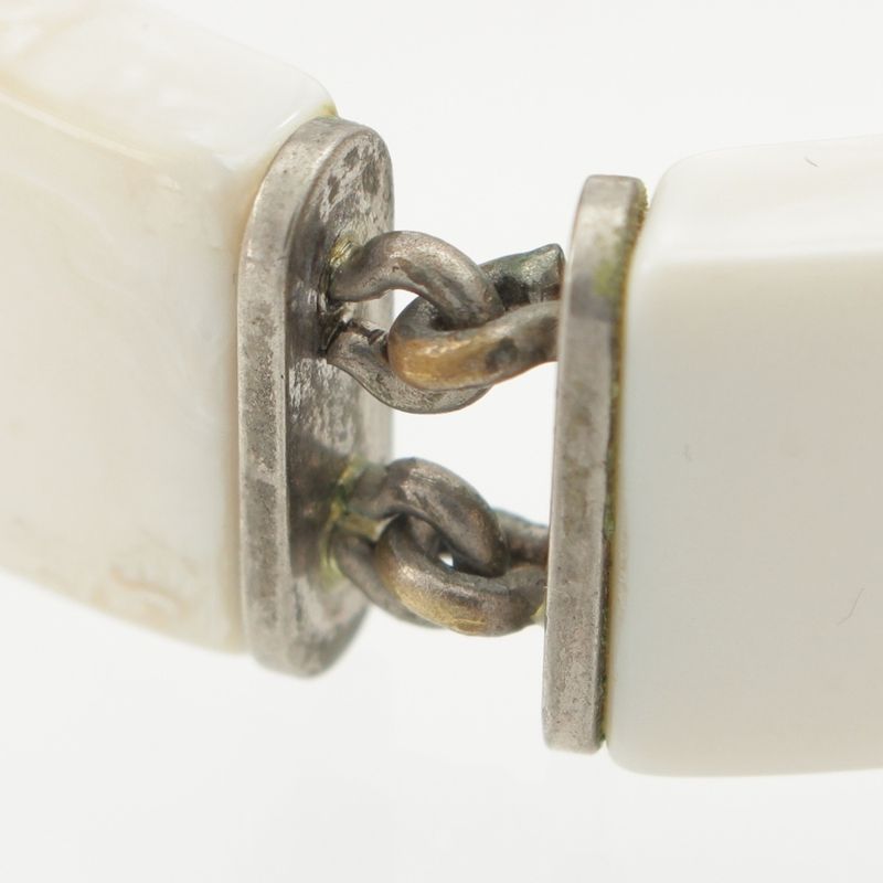 Chanel Plastic Logo Bracelet White
