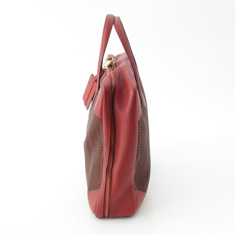Hermes Victoria 45 Crinolan Buffalo Boston Bag Rouge Ash