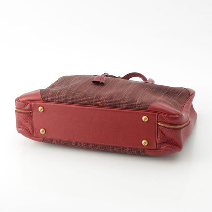 Hermes Victoria 45 Crinolan Buffalo Boston Bag Rouge Ash